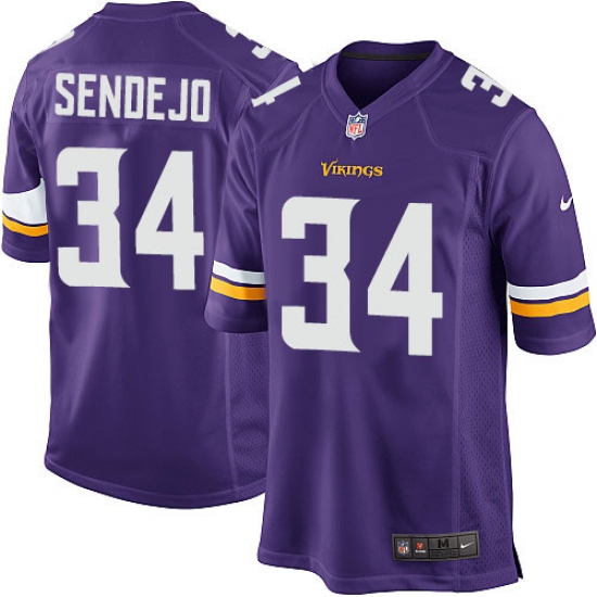 Men's Nike Minnesota Vikings #34 Andrew Sendejo Game Purple Team Color NFL Jersey - Ujersey