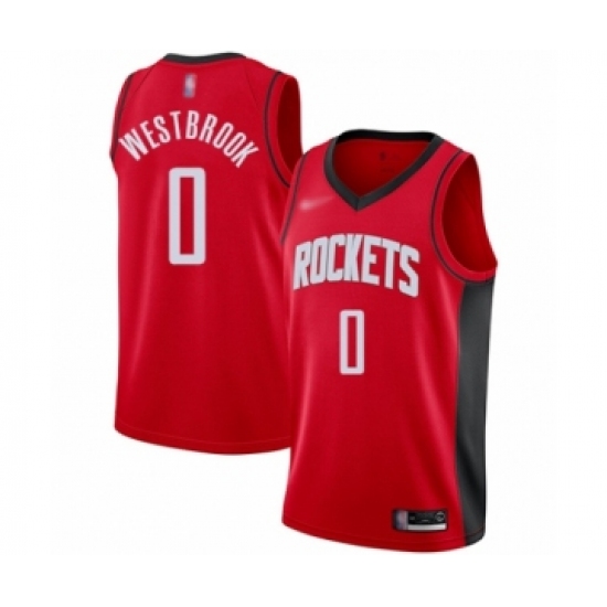 Women's Houston Rockets #0 Russell Westbrook Swingman Red Finished Basketball Jersey - Icon Edition - Ujersey