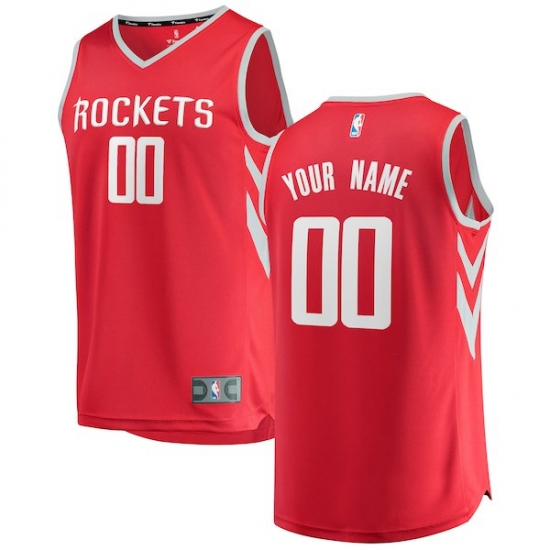 Men's Houston Rockets Fanatics Branded Red Fast Break Custom Replica Jersey - Icon Edition - Ujersey