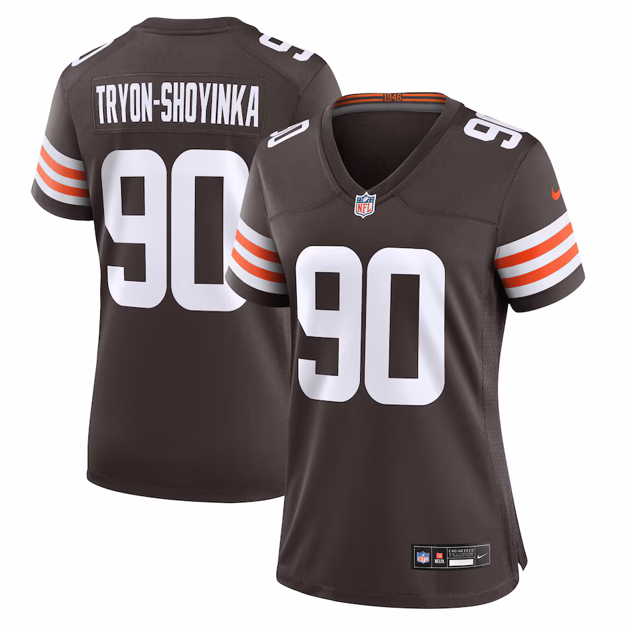 Women's Cleveland Browns Joe Tryon-Shoyinka Nike Brown Team Game Jersey - Ujersey