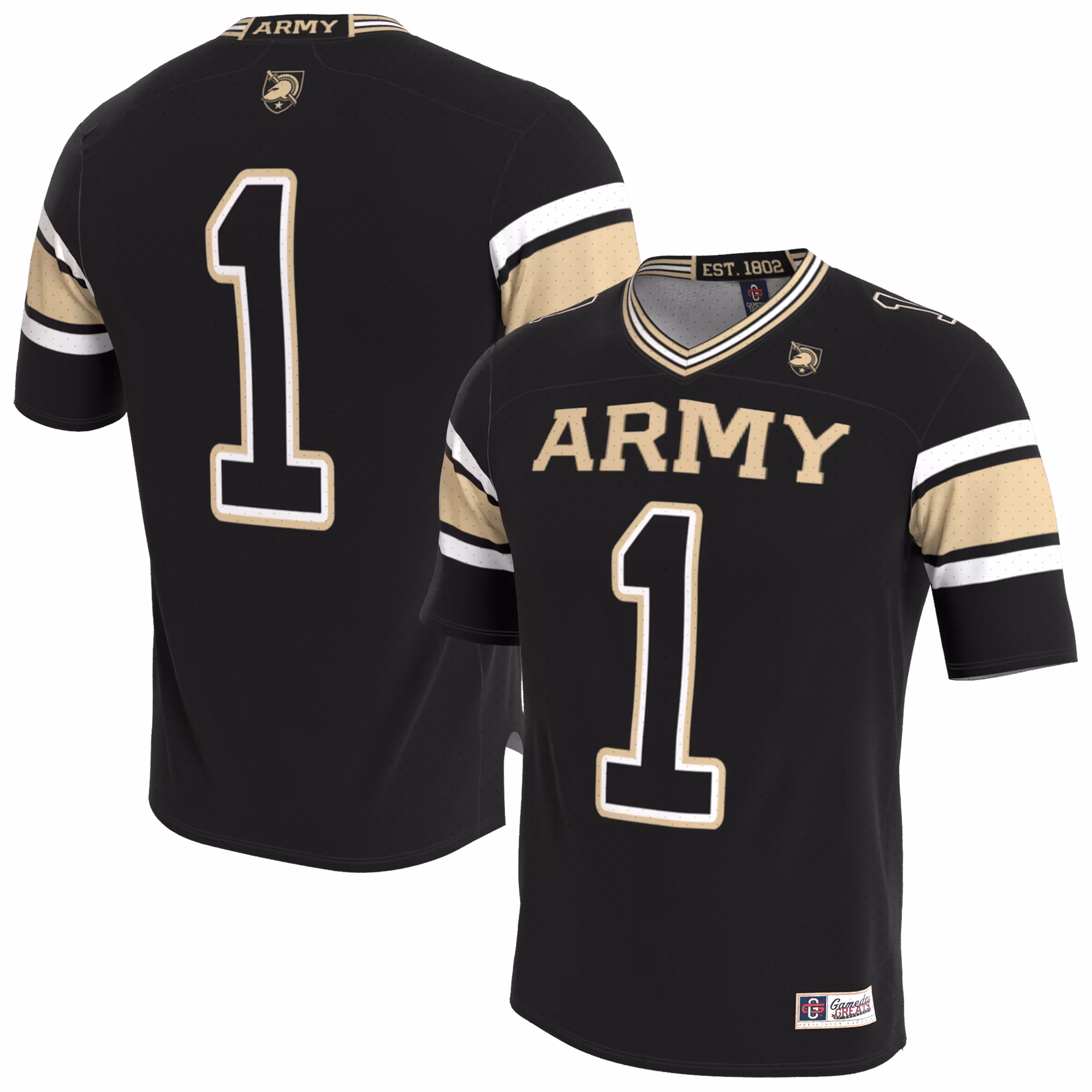 Youth GameDay Greats Black Army Black Knights Lightweight Collegiate Football Blackout Fashion Jersey