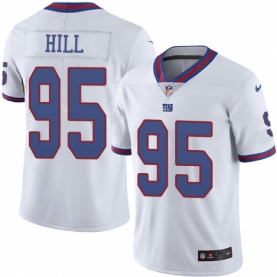 Youth Nike New York Giants #95 B.J. Hill Limited White Rush Vapor Untouchable NFL Jersey - Ujersey