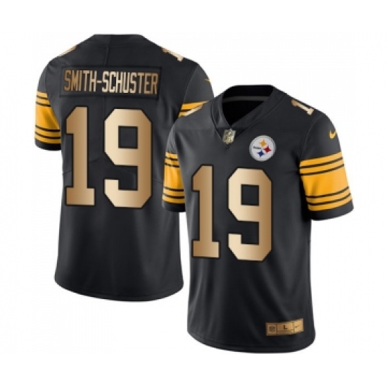 Men's Pittsburgh Steelers #19 JuJu Smith-Schuster Limited Black Gold Rush Vapor Untouchable Football Jersey - Ujersey
