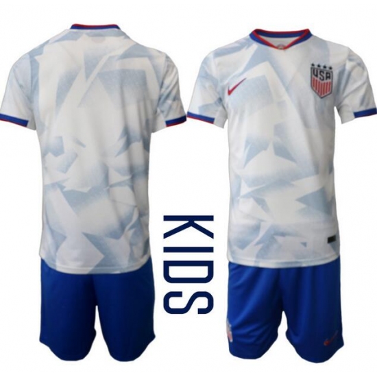 Kids United States USA Blank or Custom Team FIFA x World Cup 2026 Home White On Field Suit Jersey - Ujersey
