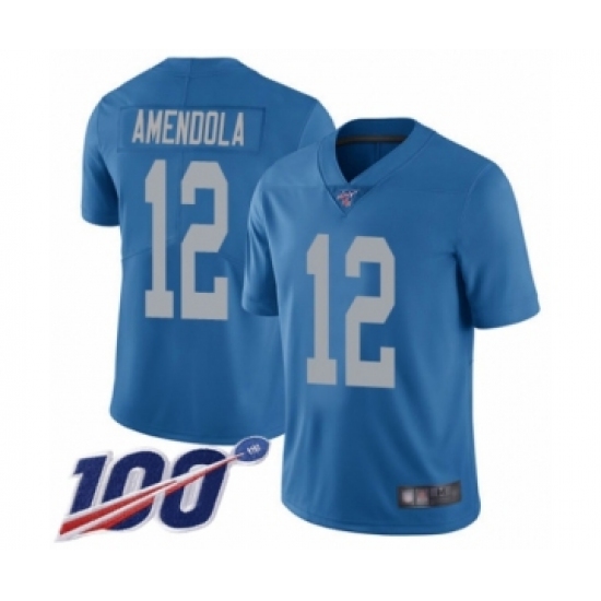 Men's Detroit Lions #12 Danny Amendola Blue Alternate Vapor Untouchable Limited Player 100th Season Football Jersey - Ujersey