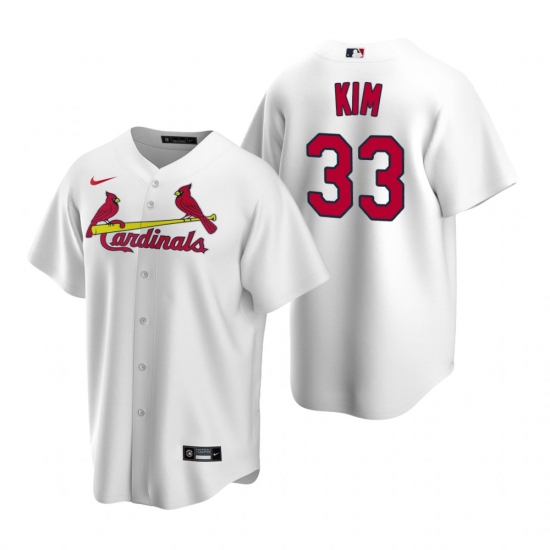 Men's Nike St. Louis Cardinals #33 Kwang-hyun Kim White Home Stitched Baseball Jersey - Ujersey