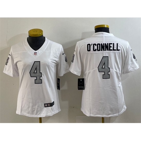 Youth Las Vegas Raiders #4 Aidan O'Connell White Color Rush Limited Football Stitched Jersey - Ujersey