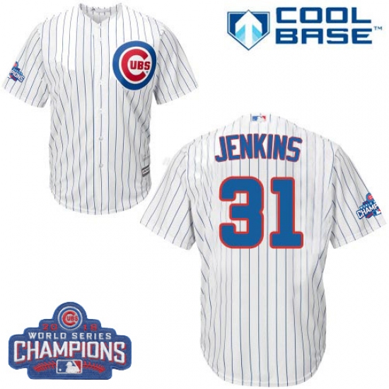 Youth Majestic Chicago Cubs #31 Fergie Jenkins Authentic White Home 2016 World Series Champions Cool Base MLB Jersey