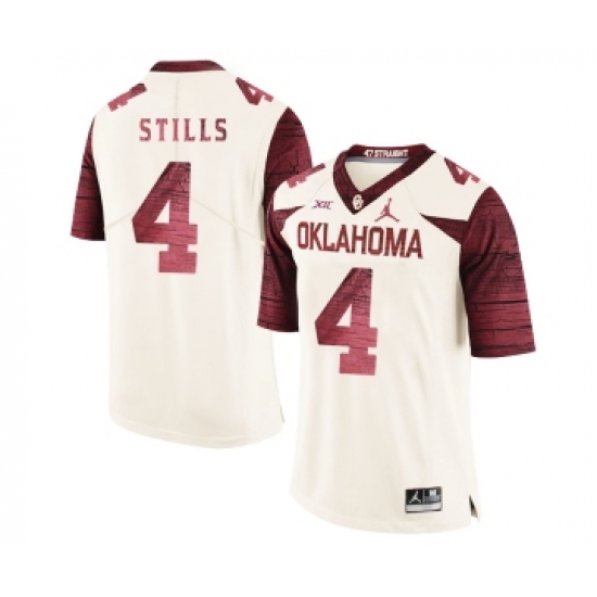 Oklahoma Sooners 4 Kenny Stills White 47 Game Winning Streak College Football Jersey