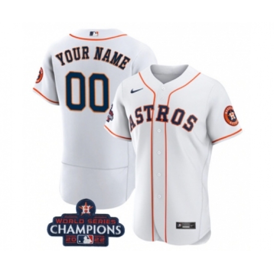Men's Houston Astros Active Player Custom White 2022 World Series Flex Base Stitched Baseball Jersey