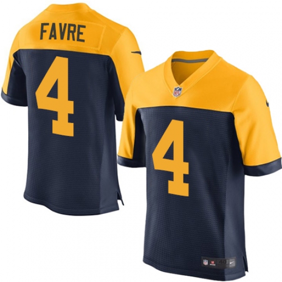 Men's Nike Green Bay Packers #4 Brett Favre Elite Navy Blue Alternate NFL Jersey - Ujersey