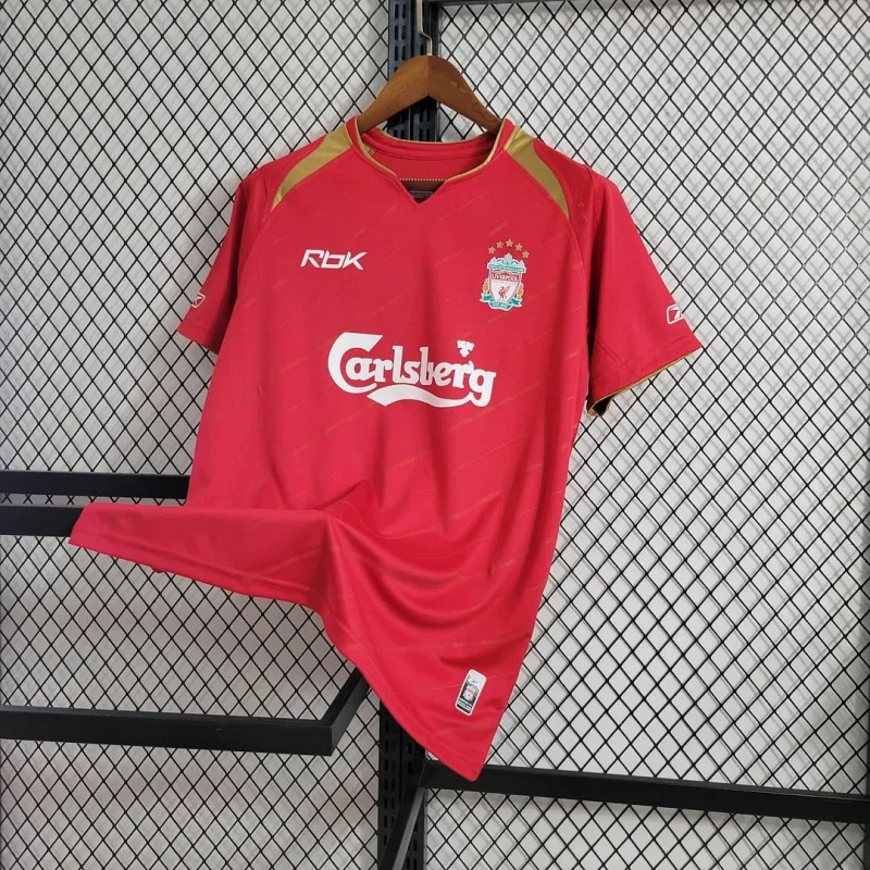Liverpool Retro Football Jersey Home Custom Shirt 2005/06 - ujerseystore