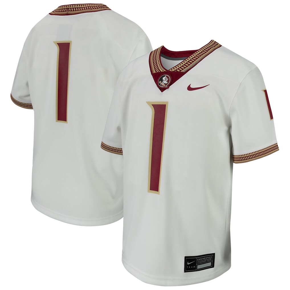Youth Nike # White Florida State Seminoles Football Game Jersey - ujerseystore