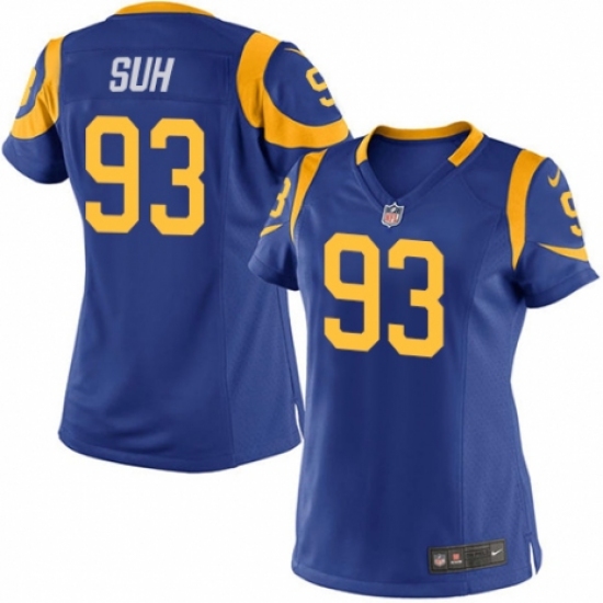 Women's Nike Los Angeles Rams #93 Ndamukong Suh Game Royal Blue Alternate NFL Jersey - Ujersey