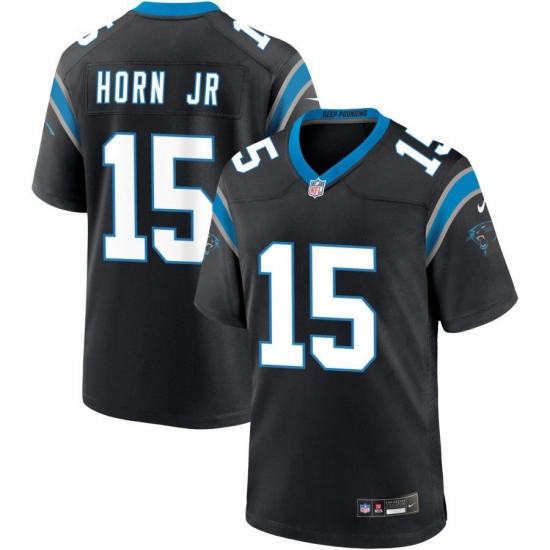 Men's Carolina Panthers #15 Jimmy Horn Jr Black 2025 Vapor Limited Stitched Football Jersey - Ujersey