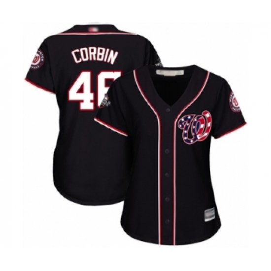 Women's Washington Nationals #46 Patrick Corbin Authentic Navy Blue Alternate 2 Cool Base 2019 World Series Bound Baseball Jersey - Ujersey