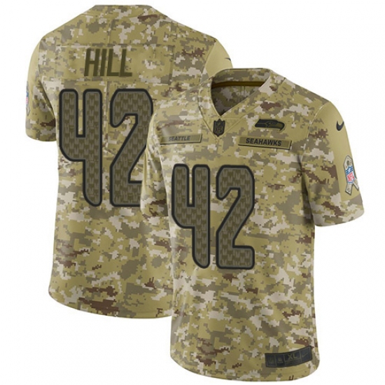 Youth Nike Seattle Seahawks #42 Delano Hill Limited Camo 2018 Salute to Service NFL Jersey - Ujersey