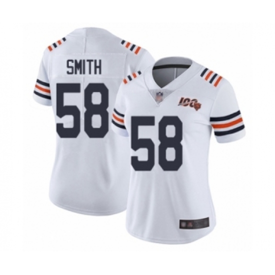 Women's Chicago Bears #58 Roquan Smith White 100th Season Limited Football Jersey - Ujersey