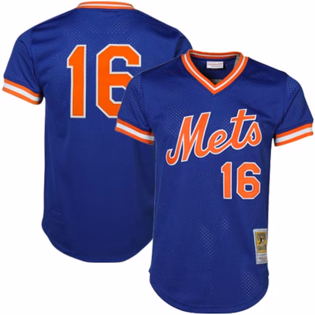Men's New York Mets Dwight Gooden Mitchell & Ness Royal Authentic Batting Practice Jersey