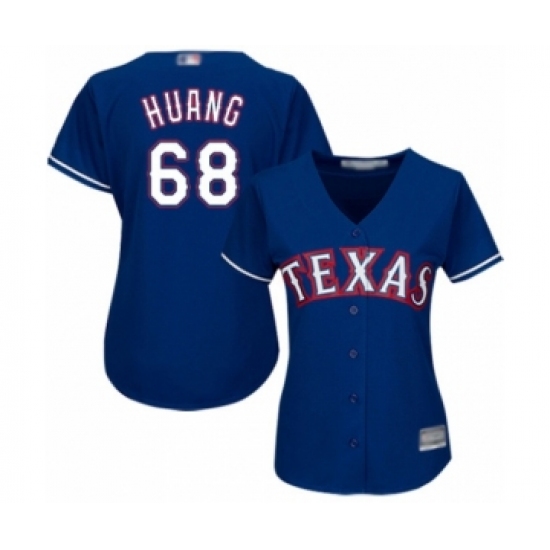 Women's Texas Rangers #68 Wei-Chieh Huang Authentic Royal Blue Alternate 2 Cool Base Baseball Player Jersey - Ujersey