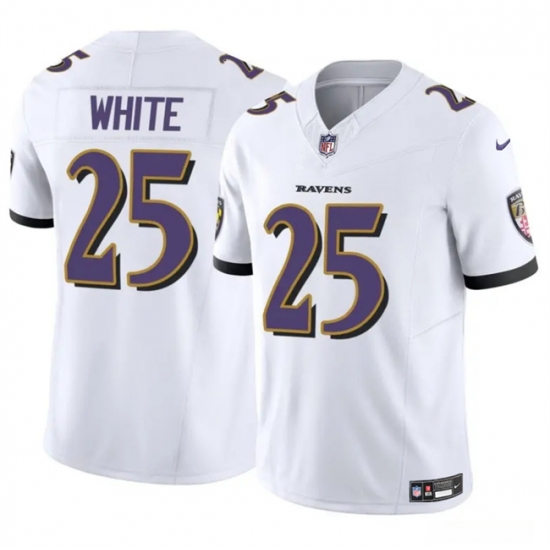 Men's Baltimore Ravens #25 Tre'Davious White White 2023 F.U.S.E Vapor Limited Football Jersey - Ujersey