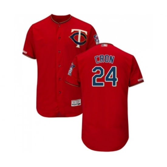 Men's Minnesota Twins #24 C. J. Cron Scarlet Alternate Flex Base Authentic Collection Baseball Jersey - Ujersey