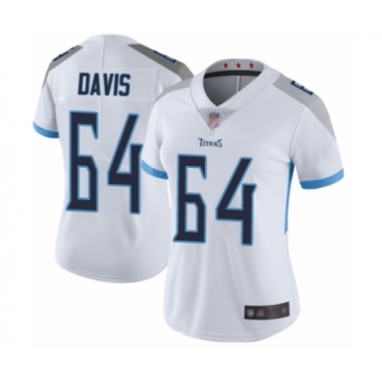 Women's Tennessee Titans #64 Nate Davis White Vapor Untouchable Limited Player Football Jersey - Ujersey