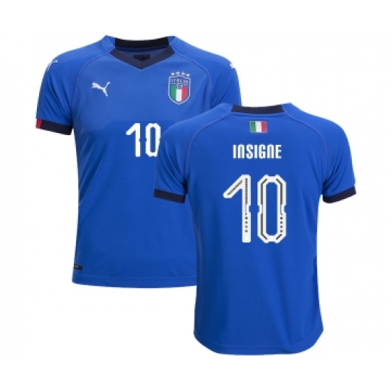 Italy #10 Insigne Home Kid Soccer Country Jersey