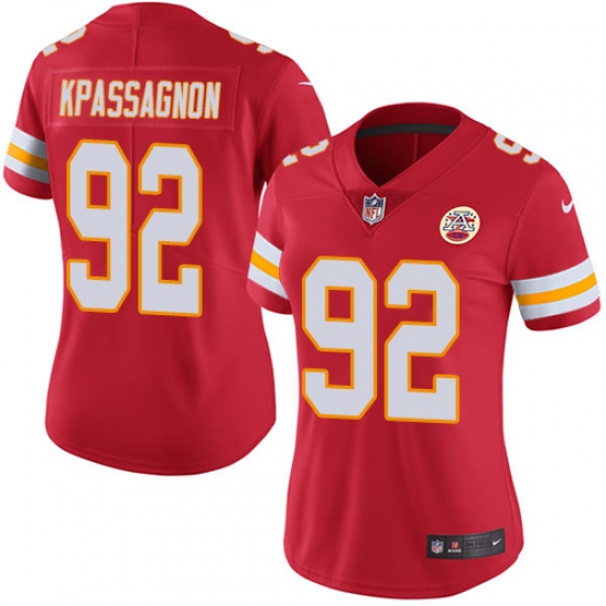 Women's Nike Kansas City Chiefs #92 Tanoh Kpassagnon Red Team Color Vapor Untouchable Limited Player NFL Jersey - Ujersey