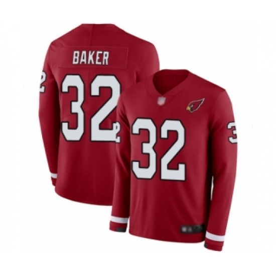 Youth Arizona Cardinals #32 Budda Baker Limited Red Therma Long Sleeve Football Jersey - Ujersey