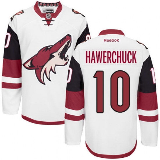 Men's Reebok Arizona Coyotes #10 Dale Hawerchuck Authentic White Away NHL Jersey - Ujersey