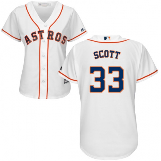 Women's Majestic Houston Astros #33 Mike Scott Authentic White Home Cool Base MLB Jersey - Ujersey
