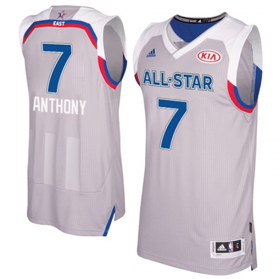 Men's Adidas New York Knicks #7 Carmelo Anthony Authentic Gray 2017 All Star NBA Jersey - Ujersey