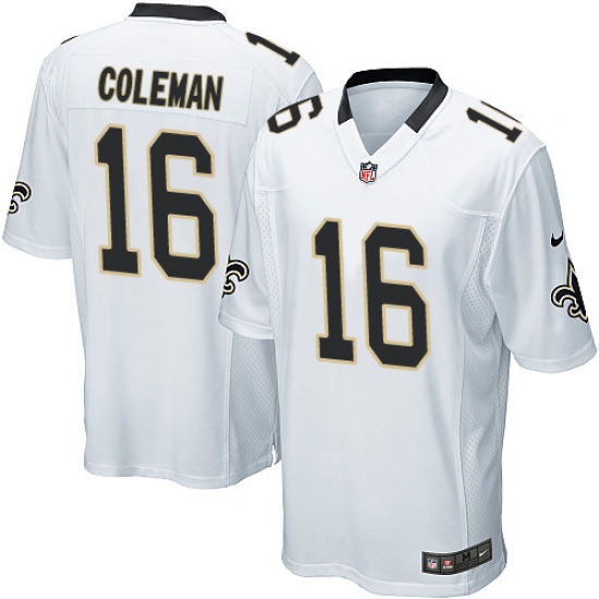 Men's Nike New Orleans Saints #16 Brandon Coleman Game White NFL Jersey - Ujersey