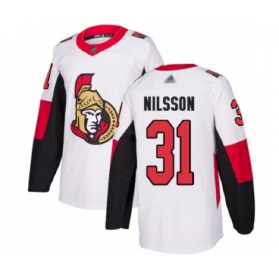 Men's Ottawa Senators #31 Anders Nilsson Authentic White Away Hockey Jersey - Ujersey