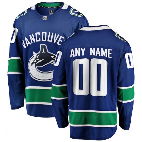 Men's Vancouver Canucks Fanatics Branded Blue Home Breakaway Custom Jersey - Ujersey