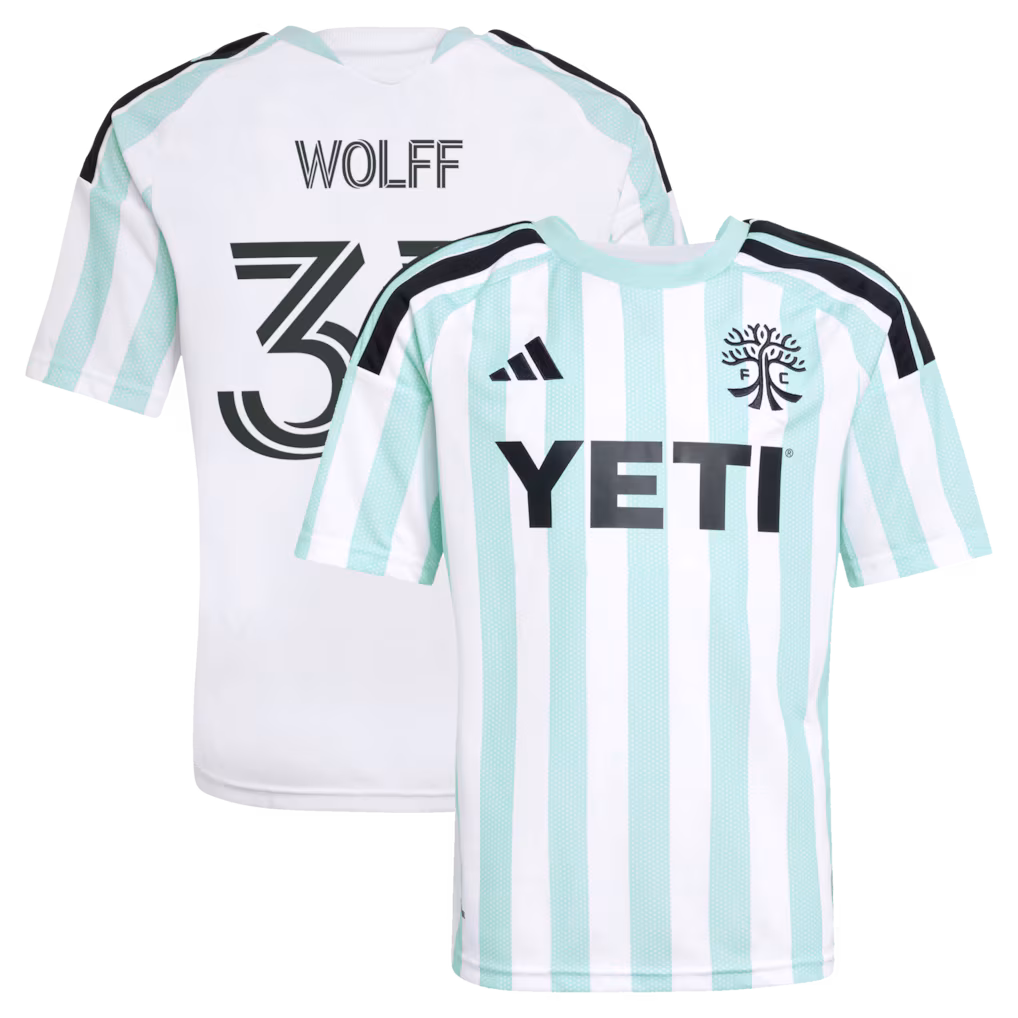 Youth Austin FC Owen Wolff adidas White 2026 The Rooted Kit Replica Jersey - Ujersey NHL