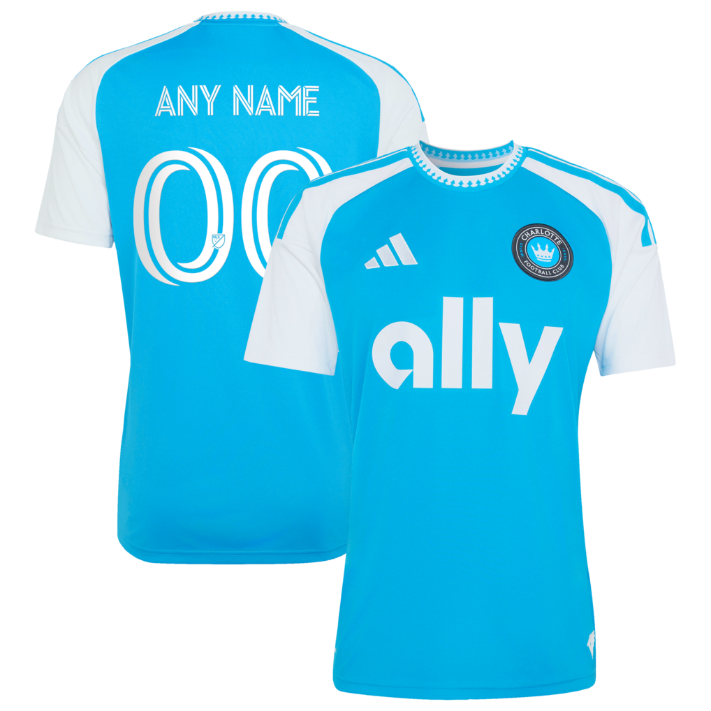Men's Charlotte FC adidas Blue 2026 Carolina Kit: Crowns Up Replica Custom Jersey - Ujersey