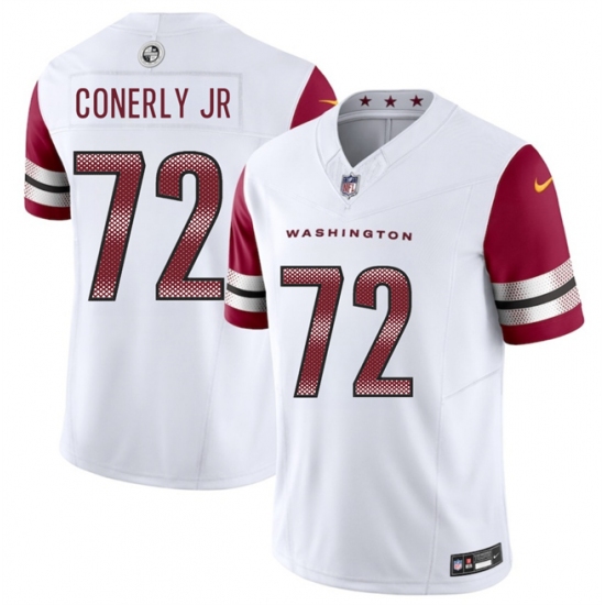 Men's Washington Commanders #72 Josh Conerly Jr White 2025 Draft F.U.S.E. Vapor Limited Football Stitched Jersey - Ujersey