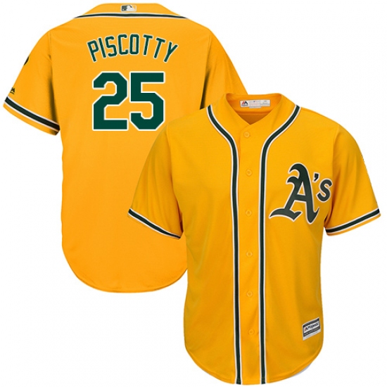 Youth Majestic Oakland Athletics #25 Stephen Piscotty Authentic Gold Alternate 2 Cool Base MLB Jersey - Ujersey