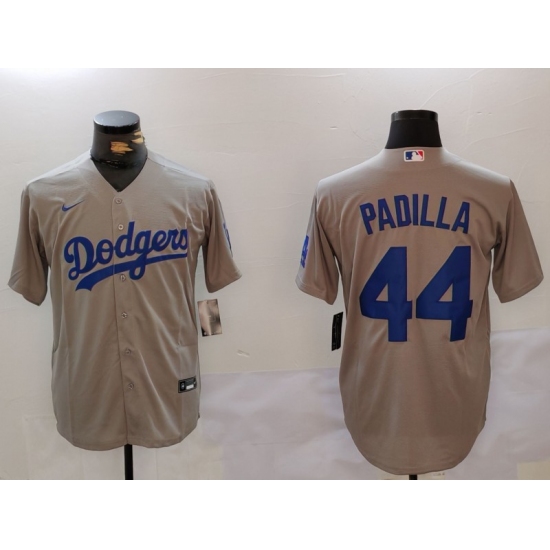 Men's Los Angeles Dodgers #44 Vicente Padilla Grey Cool Base Stitched Jersey - Ujersey