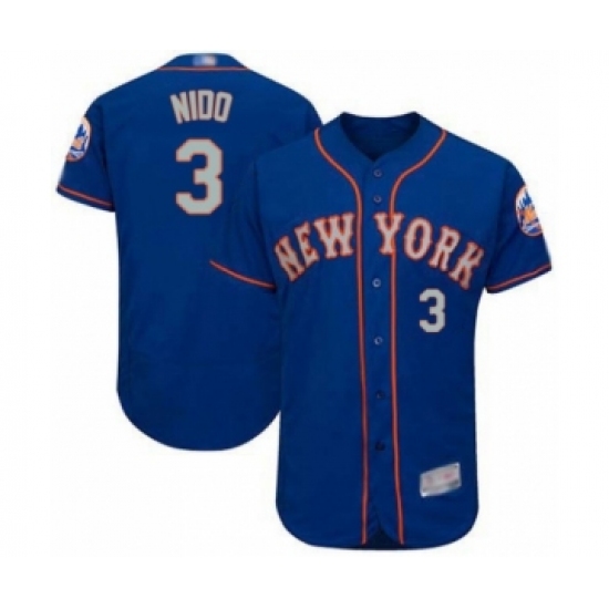 Men's New York Mets #3 Tomas Nido Royal Gray Alternate Flex Base Authentic Collection Baseball Player Jersey - Ujersey