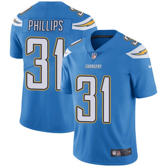 Youth Nike Los Angeles Chargers #31 Adrian Phillips Electric Blue Alternate Vapor Untouchable Elite Player NFL Jersey - Ujersey