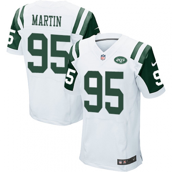 Men's Nike New York Jets #95 Josh Martin Elite White NFL Jersey - Ujersey