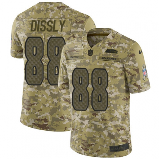 Men's Nike Seattle Seahawks #88 Will Dissly Limited Camo 2018 Salute to Service NFL Jersey - Ujersey