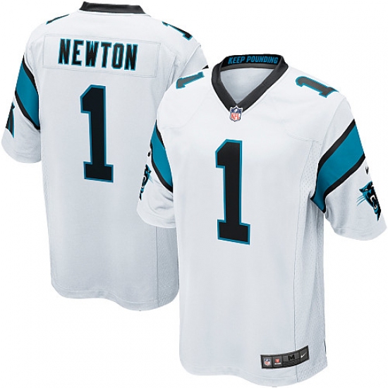 Men's Nike Carolina Panthers #1 Cam Newton Game White NFL Jersey - Ujersey