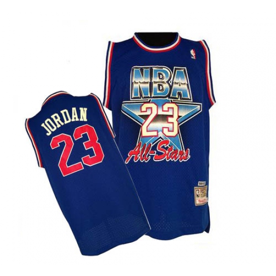 Men's Mitchell and Ness Chicago Bulls #23 Michael Jordan Authentic Blue 1992 All Star Throwback NBA Jersey - Ujersey