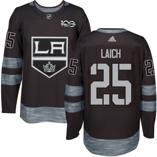 Men's Adidas Los Angeles Kings #25 Brooks Laich Premier Black 1917-2017 100th Anniversary NHL Jersey - Ujersey