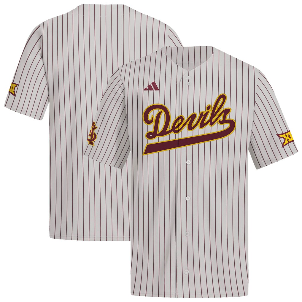 Men's adidas Gray Arizona State Sun Devils Alternate Replica Baseball Jersey - ujerseystore