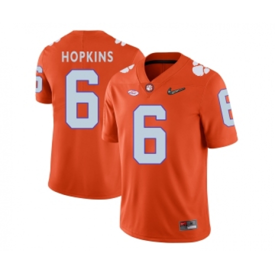 Clemson Tigers 6 DeAndre Hopkins Orange With Diamond Logo College Football Jersey - Ujersey